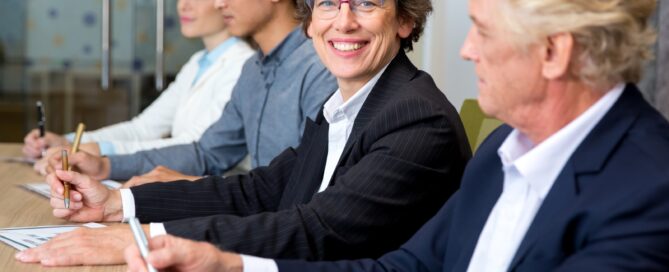 Senior people in a meeting