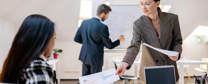 Colleagues working in an office